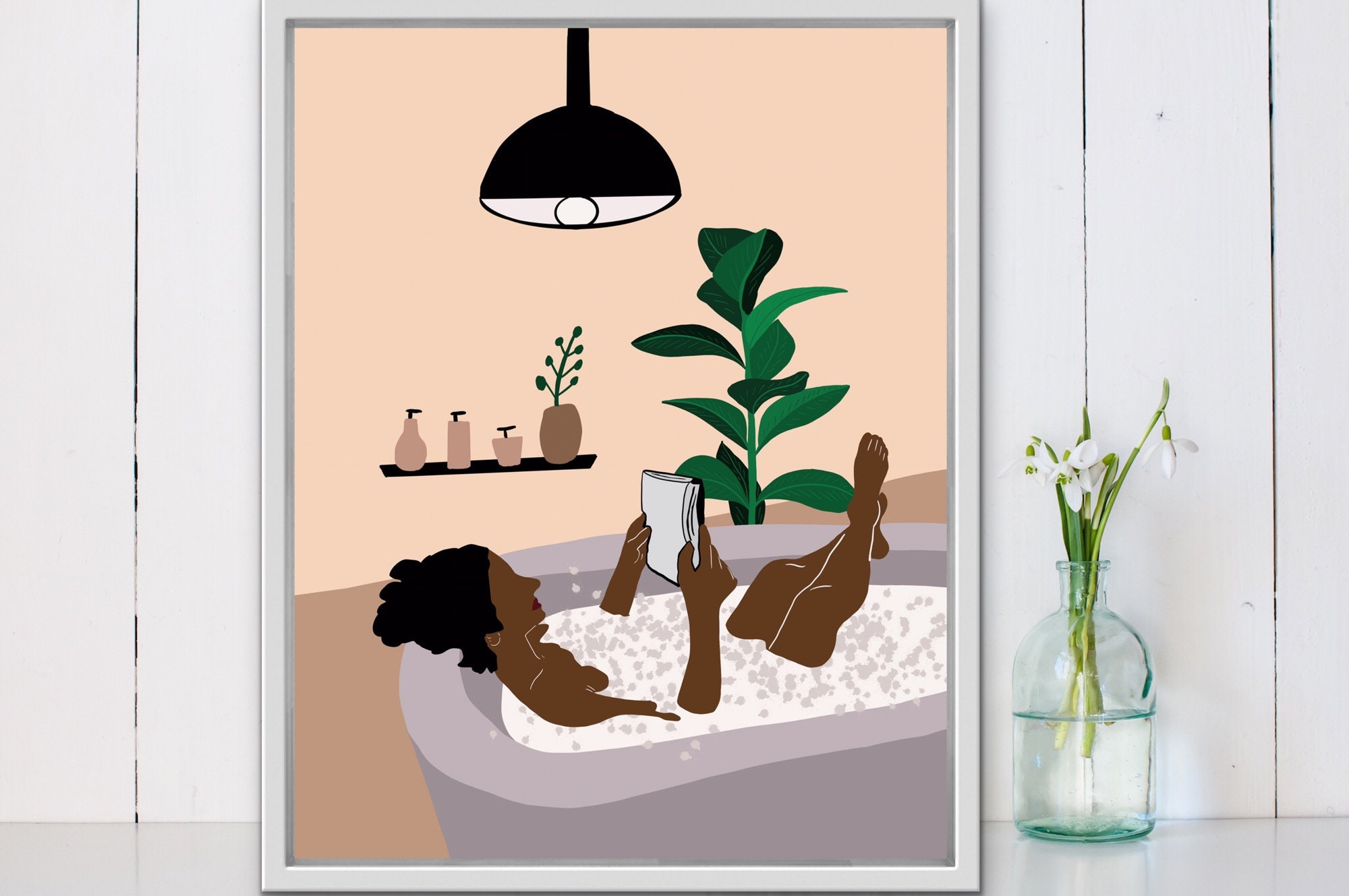 Bathroom Wall Decor Black Woman Wall Decor African American Etsy