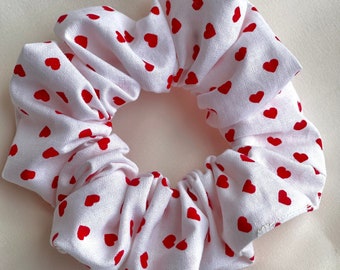 Red Heart valentines scrunchie | Galentines day gift for girlfriend | heart hair scrunchies set | valentines gift for her | Hair tie favor