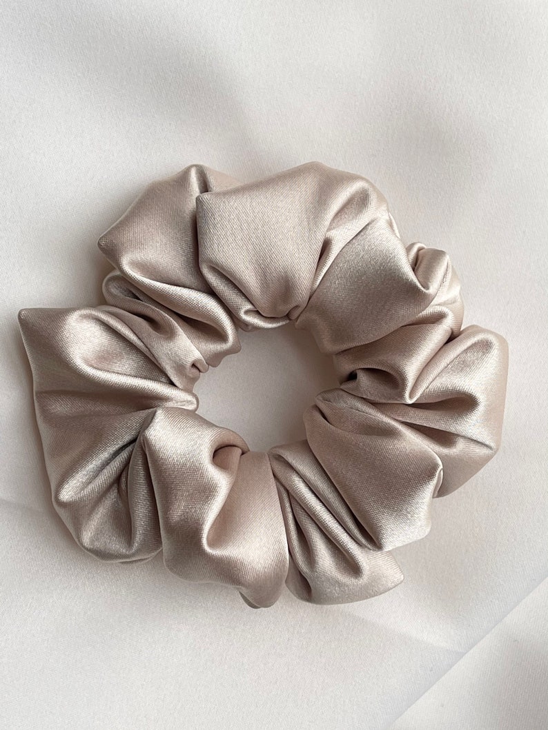 Sand Satin Scrunchies Pack Bridesmaid Gifts Big Scrunchie - Etsy