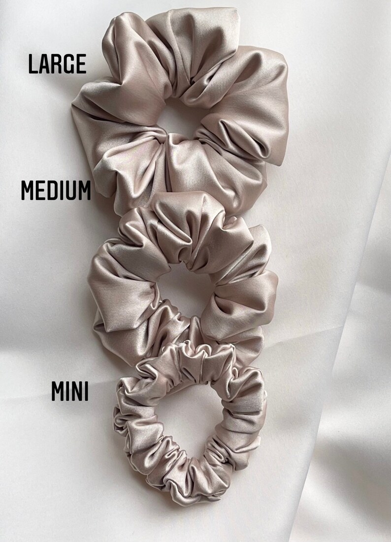 Sand Satin Scrunchies Pack Bridesmaid Gifts Big Scrunchie - Etsy