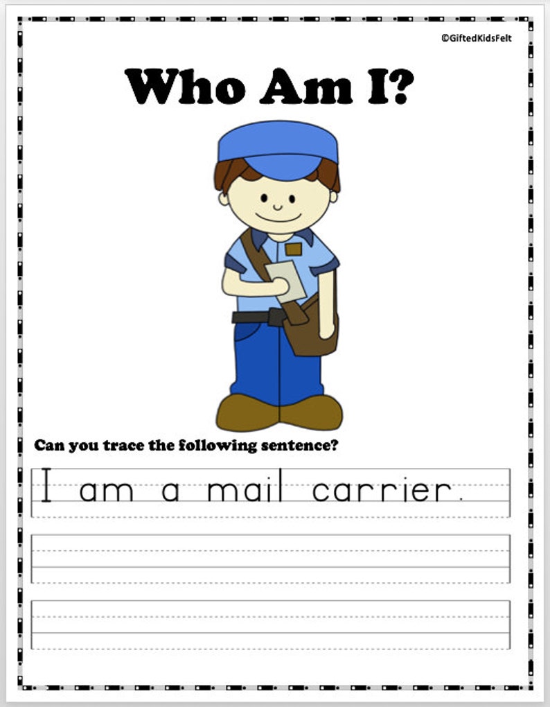 Printable PDF Community Helpers, Social Studies, for Kids, Children
