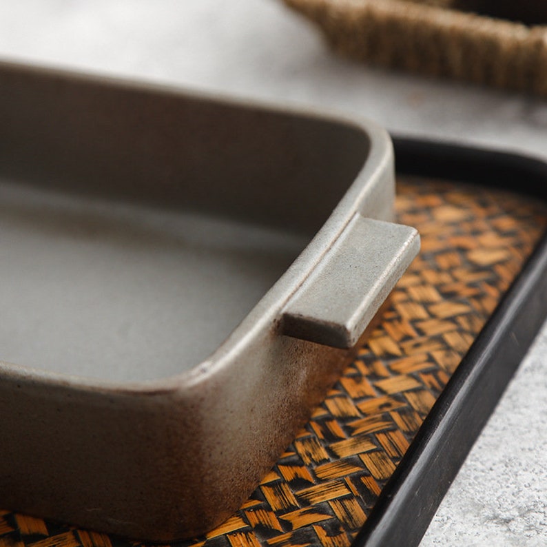 Personalized Ceramic Baking Dish Tray Oven Plate With Handles Etsy