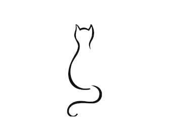 Cat Outline Sticker -Kitten Vinyl Decal for Car Truck Laptop Phone