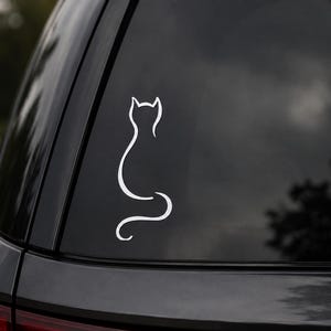 Cat Outline Sticker -Kitten Vinyl Decal for Car Truck Laptop Phone