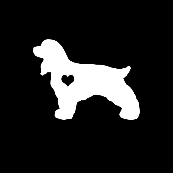 Cocker Spaniel Sticker - Dog Heart Vinyl Stickers Decal Car Truck