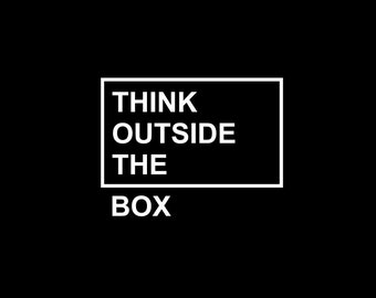 Think Outside The Box Vinyl Sticker Wall Decal Car Truck Motivation Creative