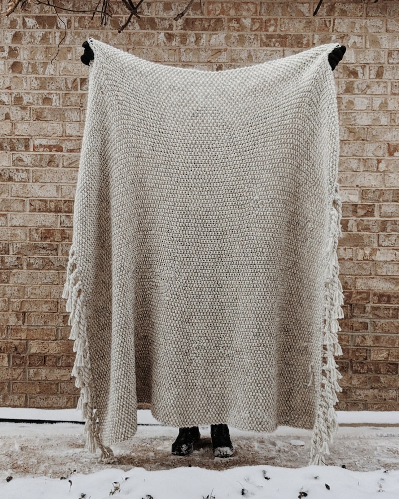 KNITTING PATTERN Blanket Throw Afghan Twisted Fringe Etsy