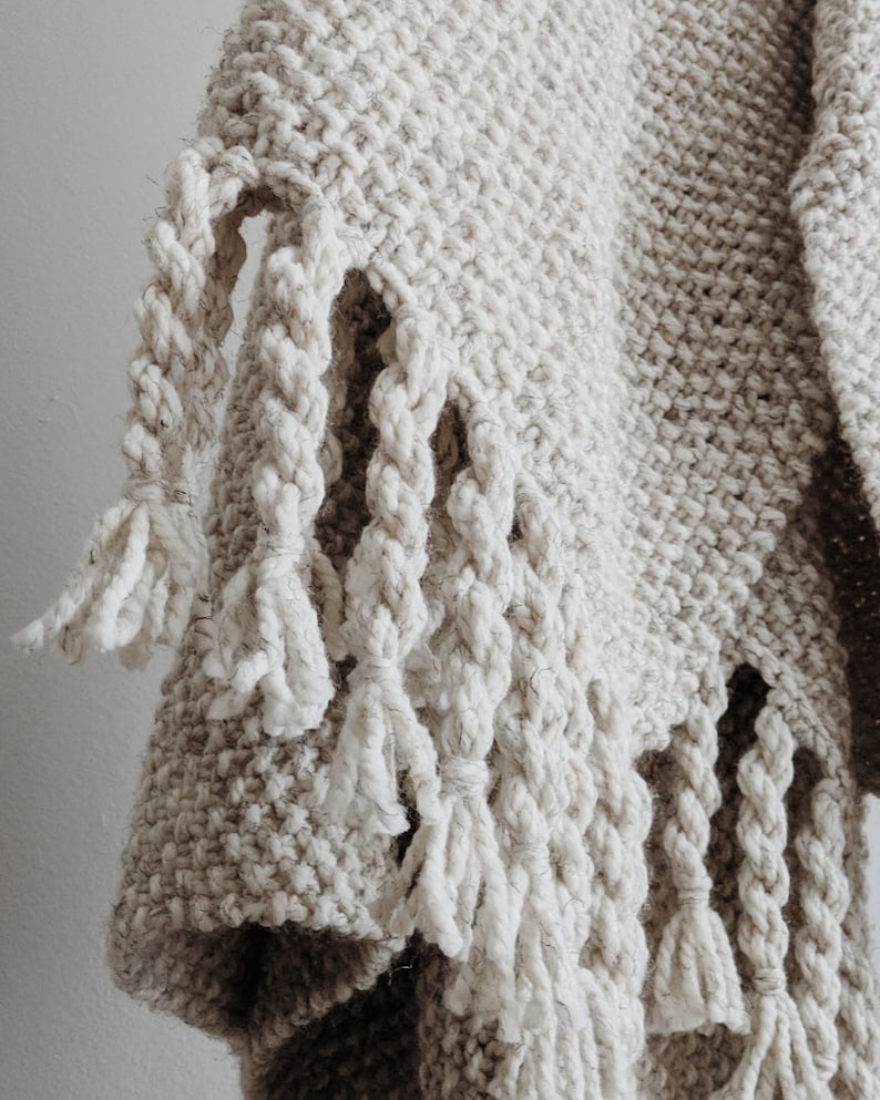 KNITTING PATTERN Blanket Throw Afghan Twisted Fringe Etsy