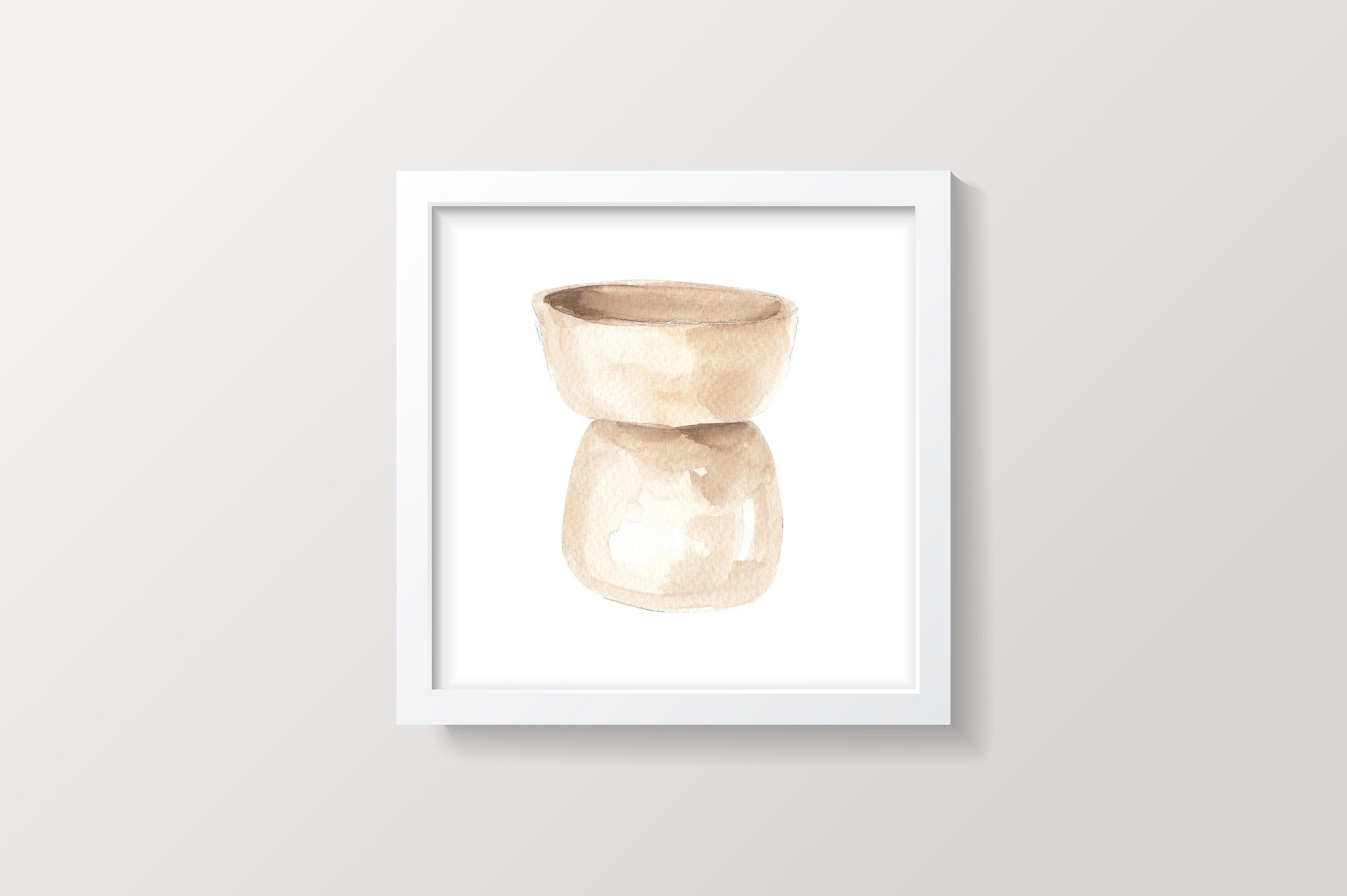 Terracotta Art Print Simple Pots Wall Decor Set Of Three | Etsy