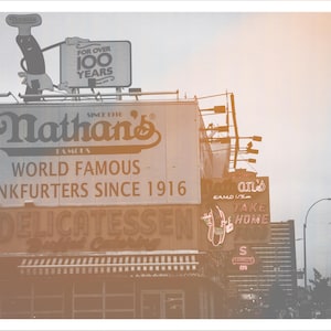 Coney Island Nathan’s Hot Dog Photo Print | NYC Iconic Landmark Photography | Brooklyn Wall Art