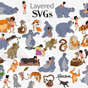 El libro de la selva PNG, clipart de El libro de la selva, SVG de El libro de la selva, Mowgli Baloo, camiseta de El libro de la selva, descarga instantánea de alta calidad, cumpleaños de la selva imagen 5