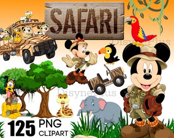 Mickey Mouse PNG, Mickey Safari Clipart, Mickey Safari PNG Digital Download, Mickey Mouse Birthday, Animal Kingdom PNG