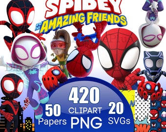 Spidey PNG, Spidey and his Amazing Friends Clipart, Spidey and his Amazing Friends PNG, Make your own Spidey shirt, Superhero Birthday