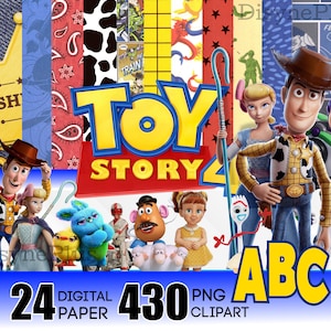 Toy Story, digitales Papier, Toy Story Clipart, Toy Story PNG sofortiger Download, Toy Story 4 Buzz Woody Printable, Scrapbook Seite Toy Story Print