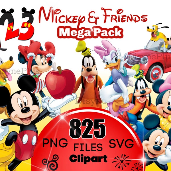 Mickey Mouse SVG, Mickey PNG, Mickey Mouse Clipart, Minnie Mouse SVG Mega Bundle, Donald Duck svg, daisy duck svg, Donald duck png