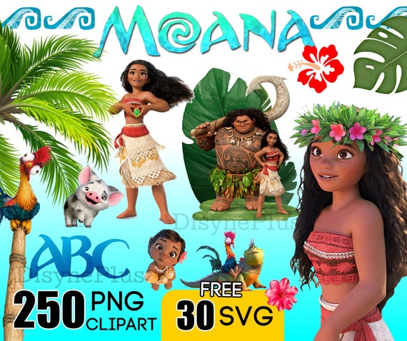 Moana Clipart Digital Download 250 Png Free 30 Svg Island Etsy Canada