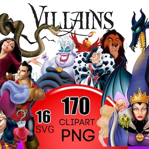 Stickers Disney Villains Evil Queen, Hook, Maleficent, Tremaine, Ursula,  Vanessa, Cruella, Hades, Yzma, Jafar, Gaston, Scar ,queen Hearts 