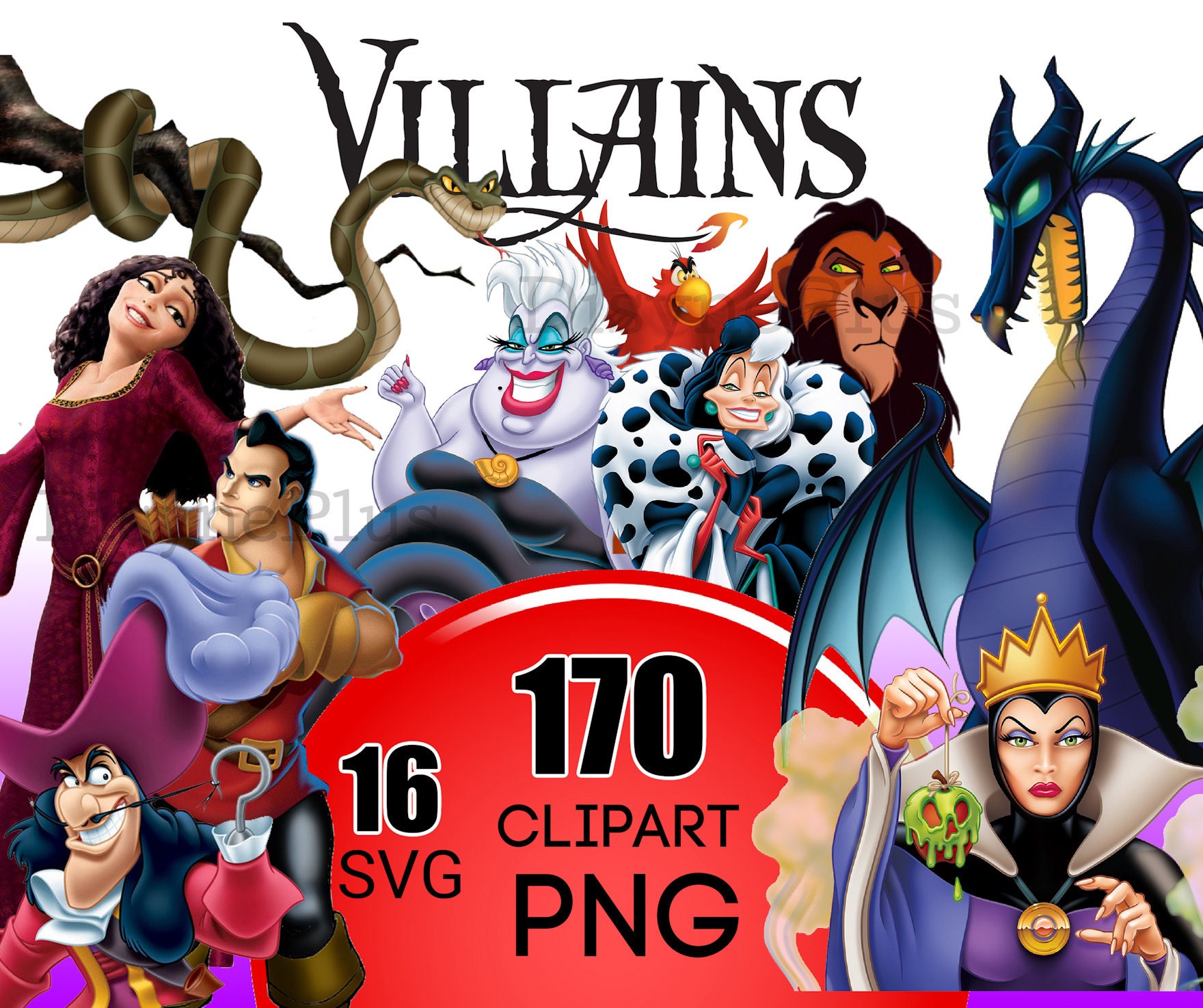 Villains PNG Clipart, Villains Digital Download, Maleficent Captain Hook Evil Queen shirts, Villains printable decor, dragon png, bad guys