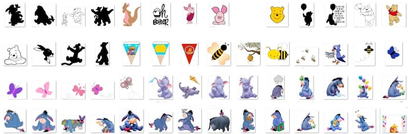 Winnie the Pooh SVG PNG Clipart Bundle, Winnie the Pooh png, Winnie the Pooh svg, Winnie the Pooh födelsedagsinbjudningar, Ior Nasse Tiger bild 6