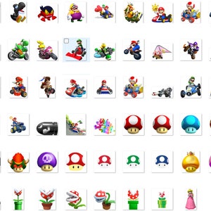 Mario PNG SVG clipart, Super Mario png, Mario SVG, Mario Kart clipart, Princess Peach png SVG clipart, Luigi SVG, Bowser SVG afbeelding 6