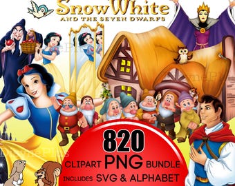Snow White SVG PNG Clipart, Princess clipart, transparent background, Evil Queen SVG, Snow White printable