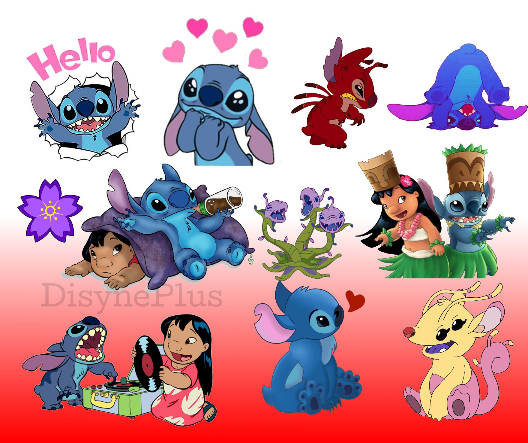 Lilo Stitch Clipart Digital Download PNG Hawaii for stickers | Etsy