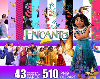 Encanto Clipart, Encanto Paper, Mirabel Casita Printable, Butterfly PNG, Encanto Bundle, Encanto candle, scrapbook