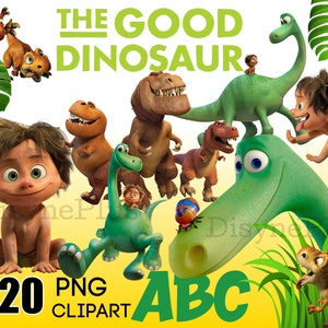 Der gute Dinosaurier PNG Clipart, Der gute Dinosaurier Digital PNG Download mit Buchstaben und Geburtstag Printables Dinosaurier Cupcake Topper Shirt