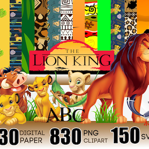 Papel Digital Rei Leão, Clipart PNG Rei Leão Download Instantâneo, Simba PNG, Aniversário Rei Leão, clipart Simba, camiseta Rei Leão