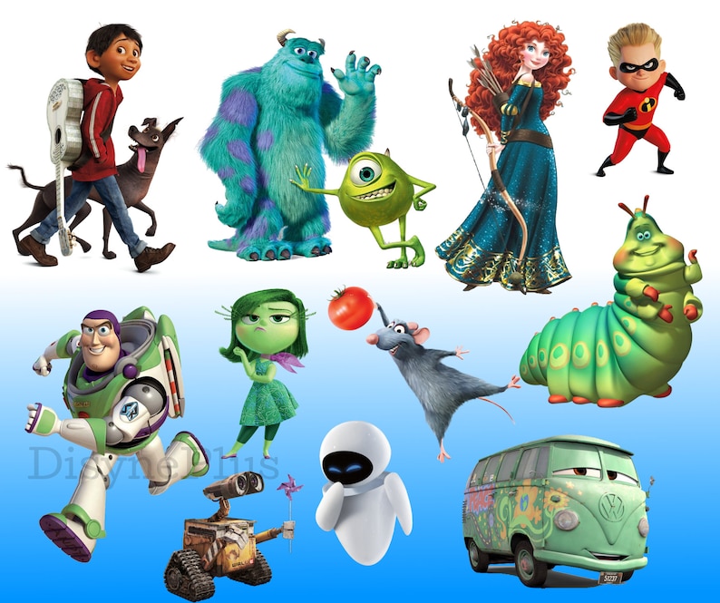 Movie Bundle PNG Clipart, Incredibles Up PNG, Toy Story Clipart, Coco Cars Alice in Wonderland inside out Clipart, Nemo png image 3