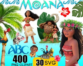 Moana Clipart, Moana SVG, Moana PNG, Moana Birthday, Moana Printable, Moana Font, Maui SVG Instant Digital Download