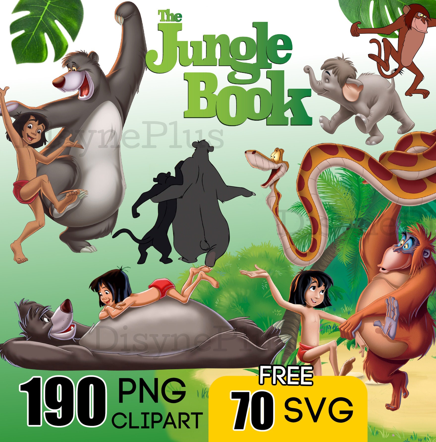 The Jungle Book Watercolor, Mowgli and Baloo Dancing, Watercolor Painting,  Kids Room Decor, Nursery Decor, Wall Art, Home Decor 182 