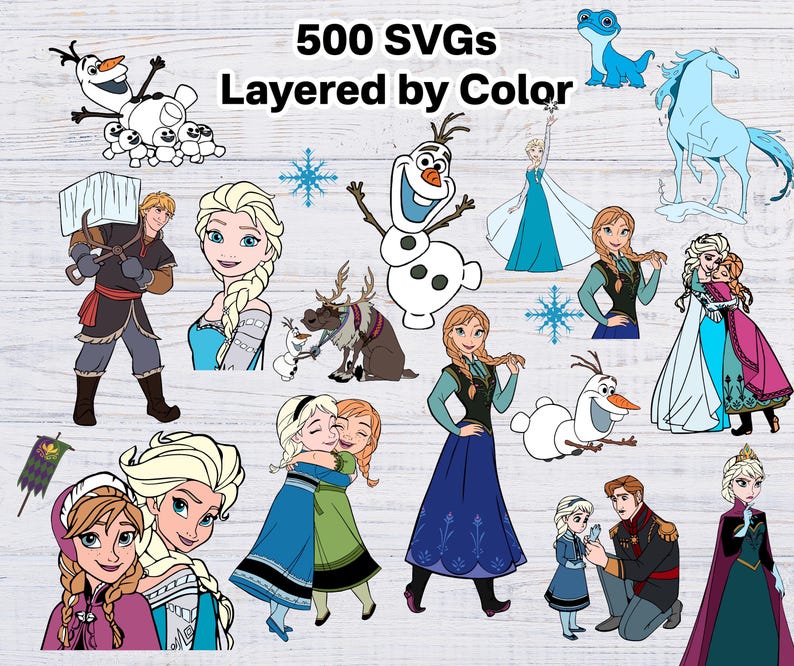 Frozen PNG, Frozen SVG, Frozen Clipart, Frozen 2 Clipart, Princess png svg clipart, Anna Elsa Olaf, Frozen 2 svg, Frozen birthday image 6