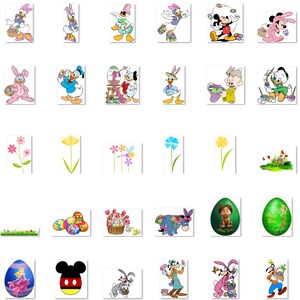 Mickey Easter Clipart, Kids Easter PNG, Winnie Pooh Easter clip art, Easter Bunny png, Spring Break Vacation PNG, Springtime png afdrukbaar afbeelding 4