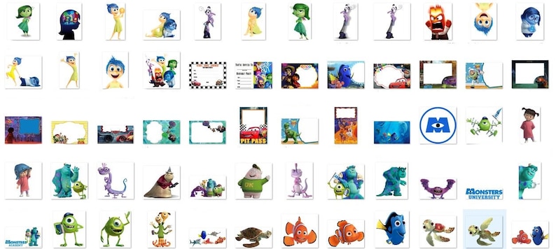 Movie Bundle PNG Clipart, Incredibles Up PNG, Toy Story Clipart, Coco Cars Alice in Wonderland inside out Clipart, Nemo png image 8