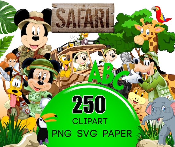 Mickey Safari PNG, Mickey Safari SVG, Mickey Safari Clipart, Mickey Digital Papers, Mickey Birthday, Animal Kingdom PNG, Animal Kingdom svg