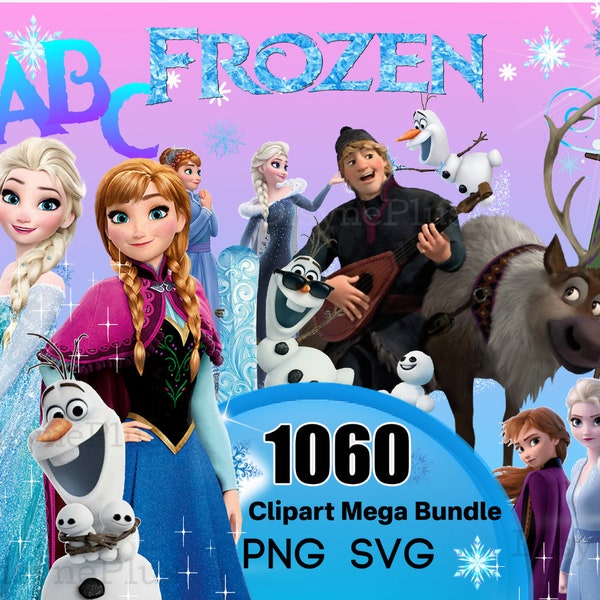 Frozen PNG, Frozen SVG, Frozen Clipart, Frozen 2 Clipart, Princess png svg clipart, Anna Elsa Olaf, Frozen 2 svg, Frozen birthday