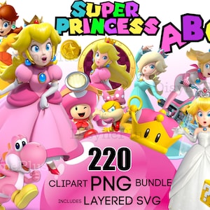 Mario Prinzessin PNG SVG Clipart, Prinzessin Peach png, Prinzessin Peach svg, Mario Prinzessin Peach png svg Clipart, Rosalinda Daisy
