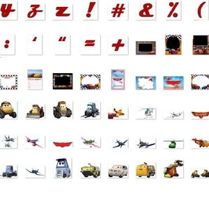Bilar PNG Clipart, Bilar SVG, Flygplan och Bilar Födelsedagspaket, Direkt Nedladdning Lightning McQueen Mater, Bilar Typsnitt bild 8