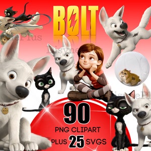Bolt PNG, Bolt Clipart, Bolt SVG, Dog clipart, Bolt Birthday Bundle, Instant Download, Instant Download