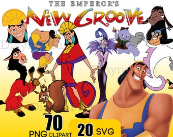 The Emporer's New Groove PNG, The Emporer's New Groove SVG, The Emporer's New Groove Clipart, Layered SVG, Kuzco Yzma Kronk svg png Clipart