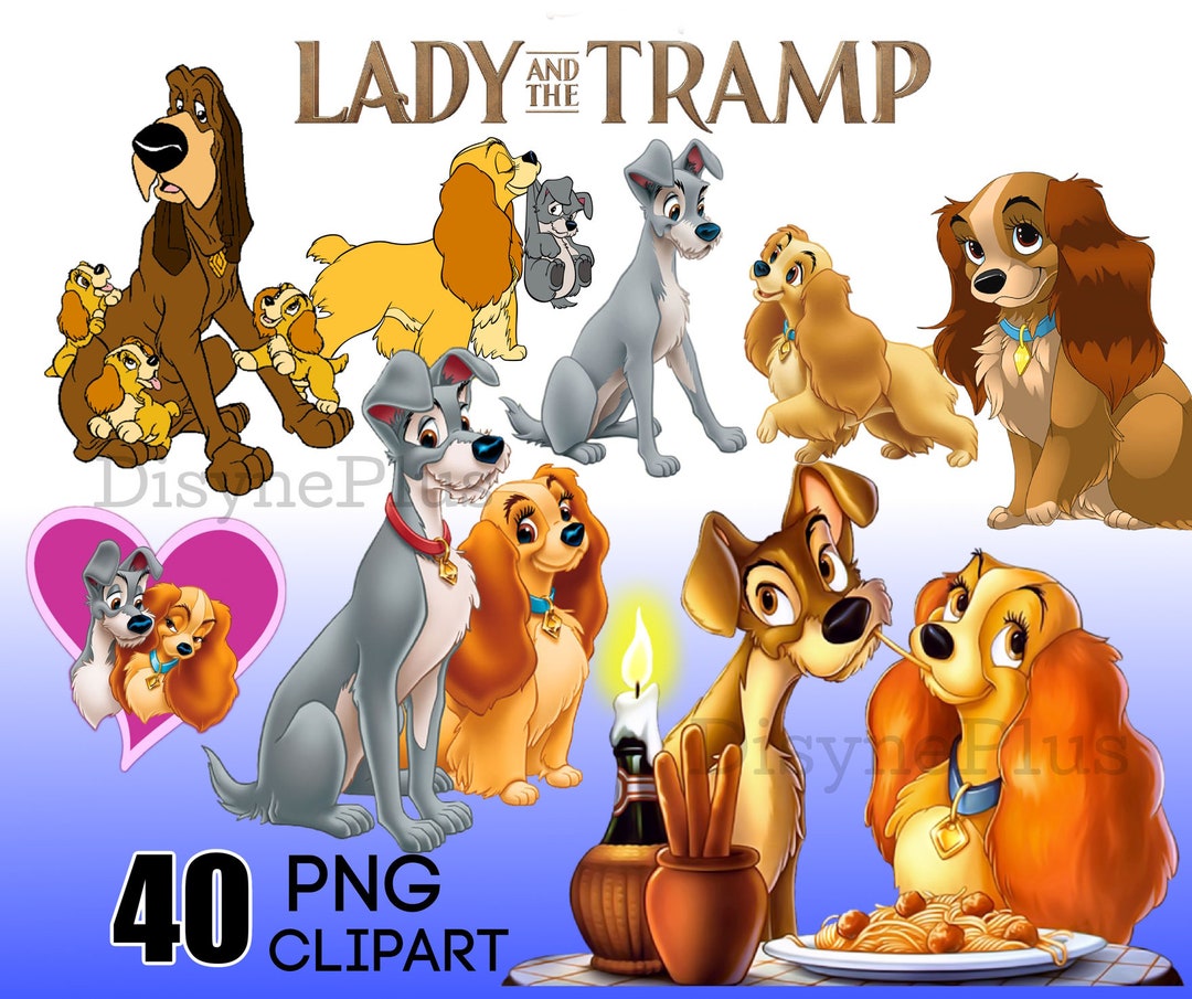 Lady and the Tramp PNG, Lady and the Tramp Clipart, Instant Digital  Download for Shirts, Cake Toppers, and More 