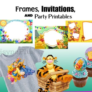 Winnie the Pooh SVG PNG Clipart Bundle, Winnie the Pooh png, Winnie the Pooh svg, Winnie the Pooh födelsedagsinbjudningar, Ior Nasse Tiger bild 4