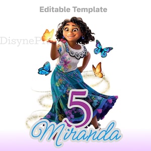 EDITIERBARE Encanto PNG, Encanto Geburtstagsvorlage, Encanto Clipart, Mirabel PNG, Encanto Cake Topper, Encanto Geburtstagsshirt, Party Dekor