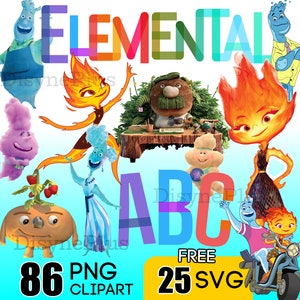 Elemental PNG, Elemental SVG Bundle, Elemental Clipart, Elemental Font Letters Numbers for Elemental Birthday, Elemental Shirt, tumbler