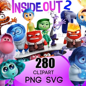 Inside Out 2 Clipart PNG, Inside Out SVG, Inside Out Clipart, Anger Joy Sadness Disgust Fear Anxiety png svg, Inside Out Font Alphabet