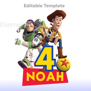 EDITIERBARE Toy Story PNG, Toy Story Geburtstagsvorlage, Toy Story Clipart, Buzz Woody PNG, Toy Story Cake Topper, Toy Story Geburtstagsshirt