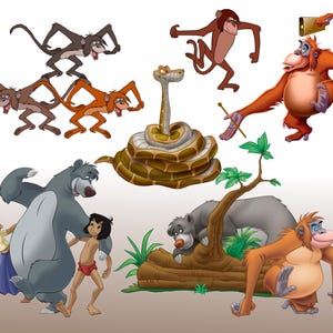 El libro de la selva PNG, clipart de El libro de la selva, SVG de El libro de la selva, Mowgli Baloo, camiseta de El libro de la selva, descarga instantánea de alta calidad, cumpleaños de la selva imagen 3