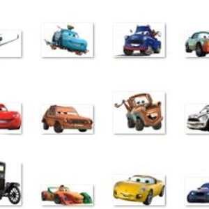 Bilar PNG Clipart, Bilar SVG, Flygplan och Bilar Födelsedagspaket, Direkt Nedladdning Lightning McQueen Mater, Bilar Typsnitt bild 6