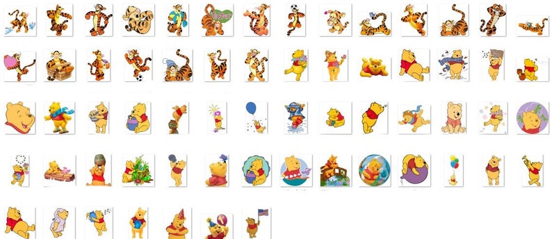 Winnie the Pooh SVG PNG Clipart Bundle, Winnie the Pooh png, Winnie the Pooh svg, Winnie the Pooh födelsedagsinbjudningar, Ior Nasse Tiger bild 9